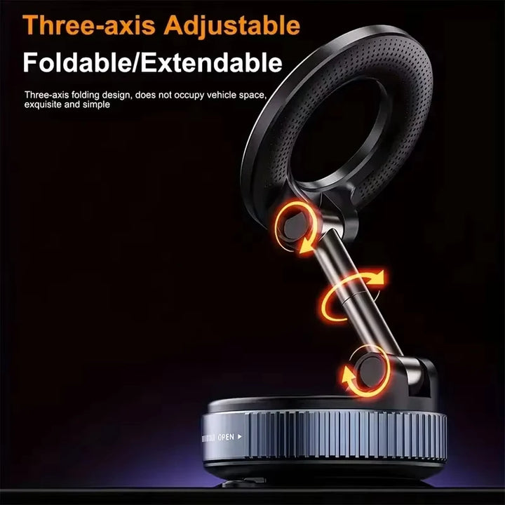 Xiaomi K007 Magnetic Car Mount – 360° Foldable Phone Holder with Strong Vacuum Suction | Universal Stand