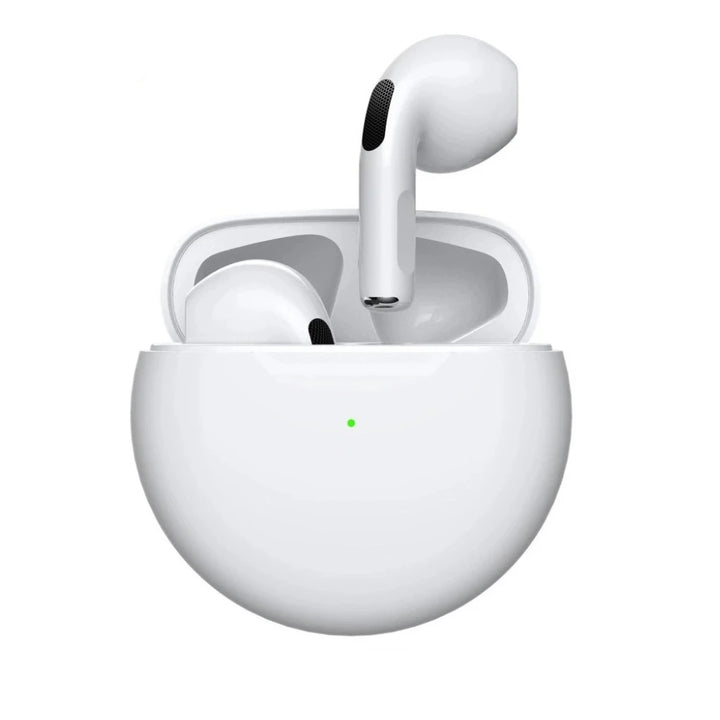 Pro 6 TWS Bluetooth Earbuds - Stereo Sound & Charging Case